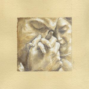 a drawing of a couple holding hands